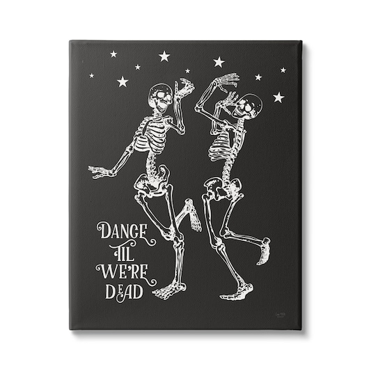Stupell Industries Dance 'Til We're Dead Skeletons Canvas Wall Art
